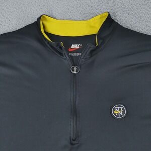 Vintage 90s Nike Town 1/4 Zip Shirt Men 2XL Black Dri-Fit Cycling Stretch USA
